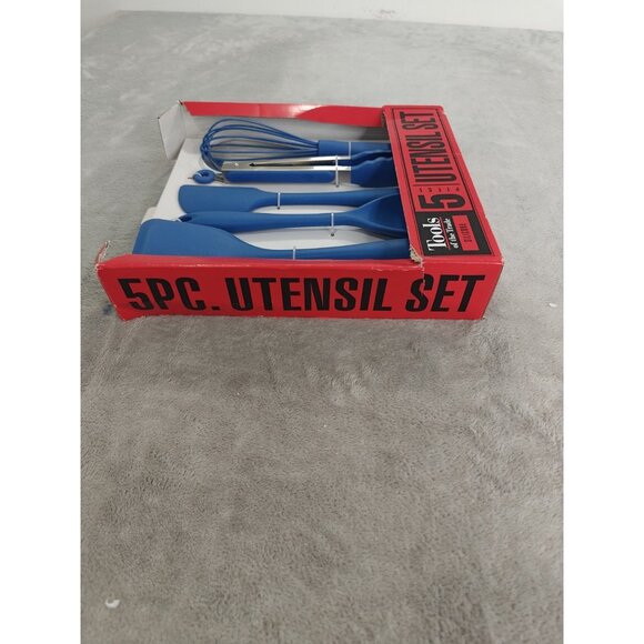 Tools of the Trade 5-Piece Blue Silicone Kitchen Utensil Set – New in Box - Picture 2 of 5